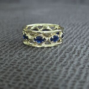 Zeyzey Gold💛 Double✌️ Band with Blue💙 Crystals💎 Ring💍 - NWT